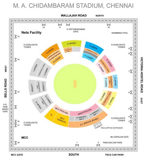 Chepauk stadium map - Chepauk stadium stands layout map (Tamil Nadu ...