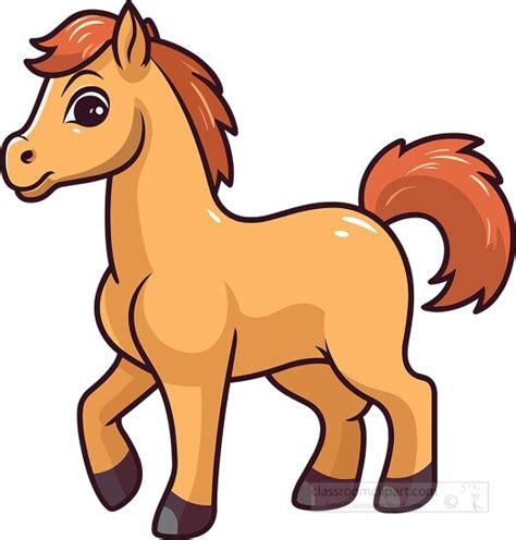 Horse Clipart-cute playful smiling horse clip art