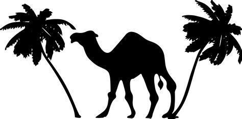 This Free Icons Png Design Of Camel Palm Trees Silhouette (2343x1161 ...