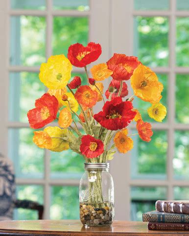 Shop colorful Poppy Plentitude faux flower arrangement at Petals.