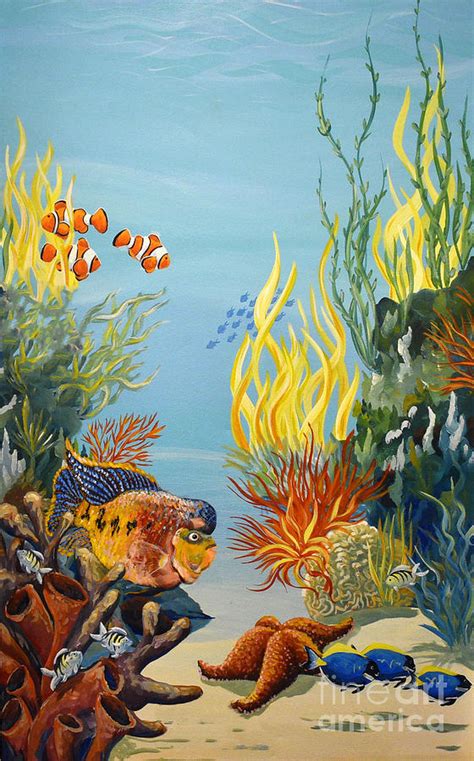 Underwater Life , ocean sea fish aquarium Painting by Debbie Criswell ...