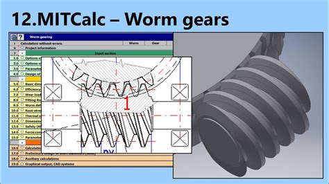 Worm Gear Calculation and Design (MITCalc-12) - YouTube