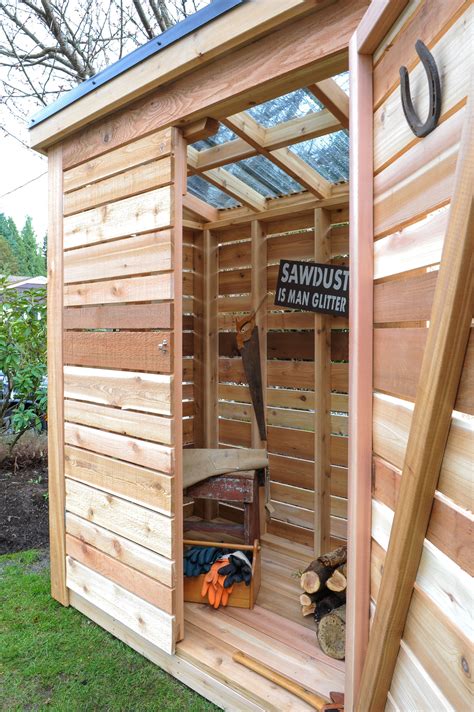 DIY Simple Cedar Garden Tool Shed | Garden tool shed, Diy storage shed ...