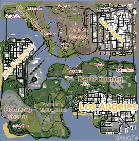 Updated Map of GTA:San Andreas With Real Life Locations (Included ...