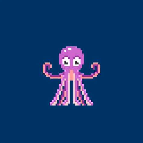 Octopus Animated Pixel Art GIF | Pixel art games, Pixel art, Pixel