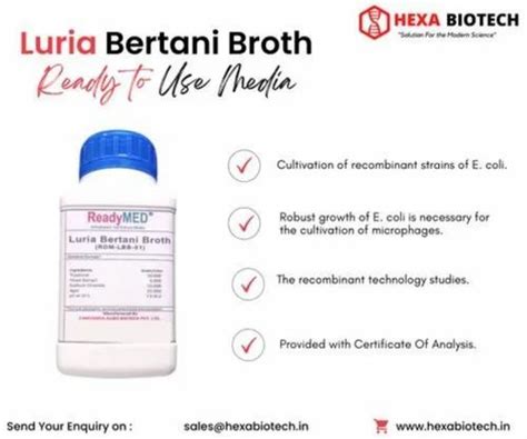 Luria Bertani Broth, Powder at ₹ 4500/kg in Thane | ID: 26663541888