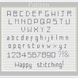 Back Stitch Alphabet Cross Stitch Pattern, Cross Stitch Fonts, Cross ...