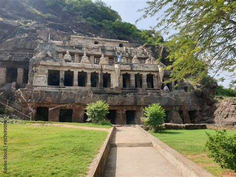 Vijayawada undavalli caves indian architecture world famous Stock Photo ...