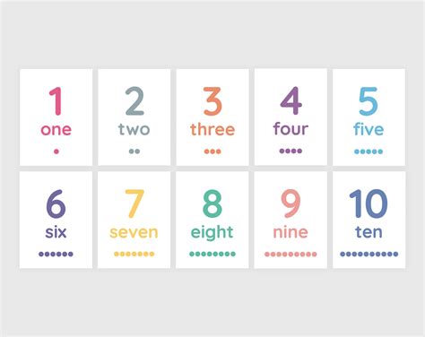 Numbers 1-10 flashcards for kids: Free printable download