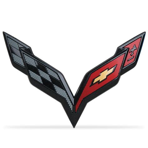 Corvette GM Crossed Flags Emblem - Carbon Flash : C7 Stingray, Z51 ...