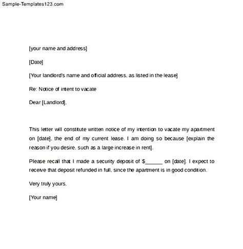 Written Notice To Vacate | Template Business