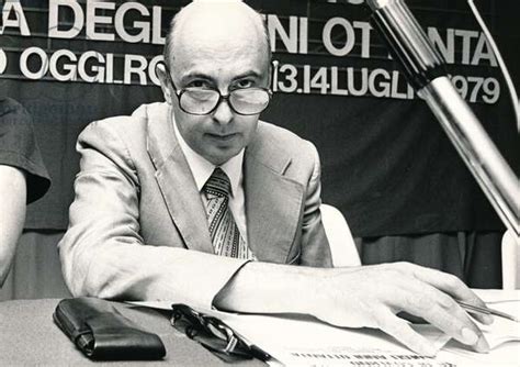 Giorgio Napolitano attending a public meeting, Italy, 1979 (b/w photo) by