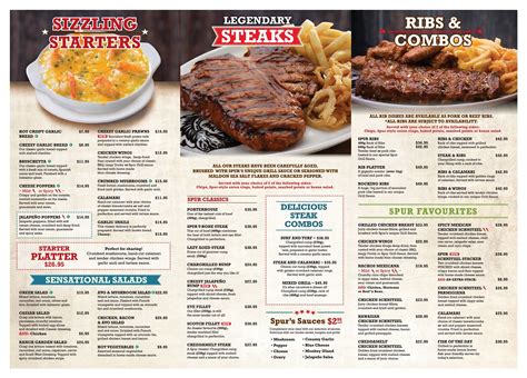 Menu at Apache Spur Steak & Grill restaurant, Willetton