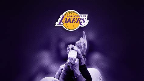 Lakers Logo With Players Hands In Dark Purple Background Basketball HD ...