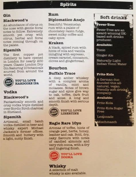 Menu at BrewDog pub & bar, Edinburgh, 143 Cowgate