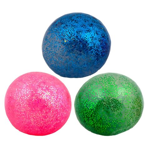 2.75 inch Squeeze Balls with Glitter - 3 pcs Gel Stress Balls for Kids ...