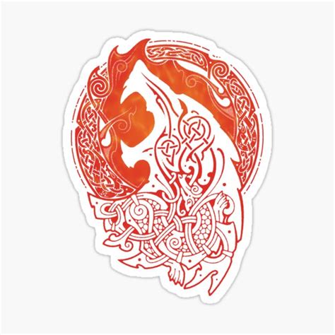 "FENRIR. LOKI'S SON." Sticker for Sale by RAIDHO | Redbubble