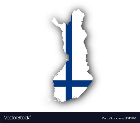 Map and flag of the Finland Royalty Free Vector Image