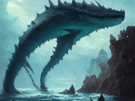 epic leviathan sea monster, concept art by Greg | Stable Diffusion