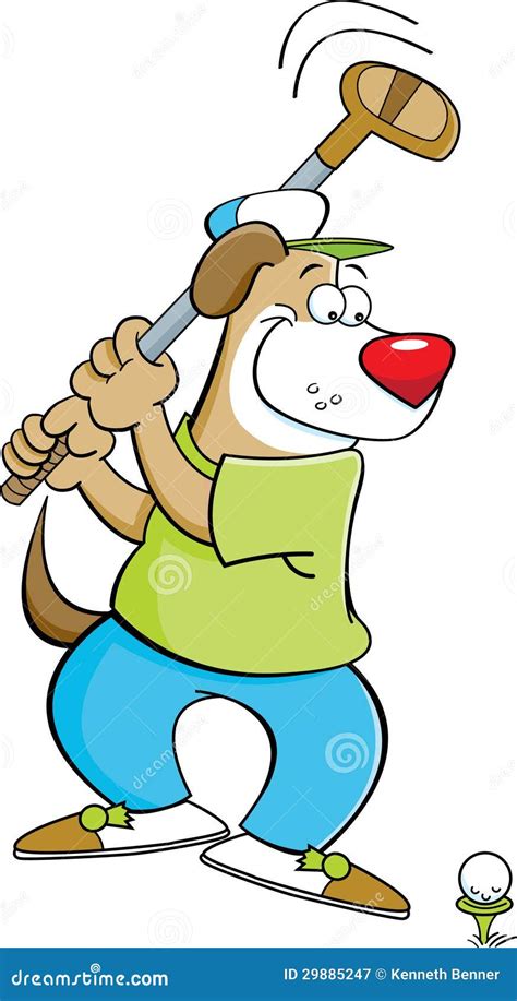 Dog Playing Golf Clipart Borders