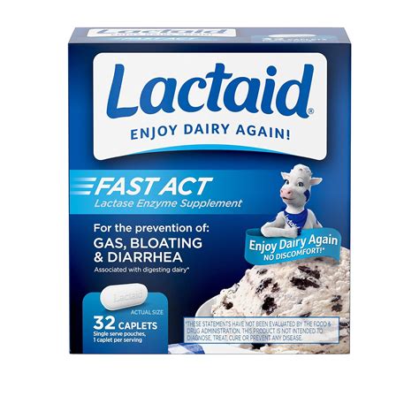 Lactaid Fast Act Lactose Intolerance, Lactase Enzyme Pills 32 single ...