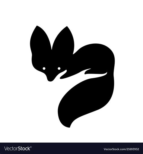 Black fox silhouette Royalty Free Vector Image