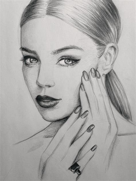 Makeup Sketch Face at PaintingValley.com | Explore collection of Makeup ...