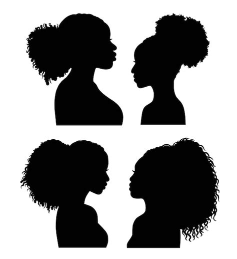 Premium Vector | Afro female hairstyle silhouette