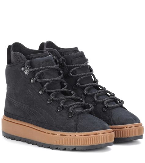 PUMA The Ren Leather Ankle Boots in Black - Lyst