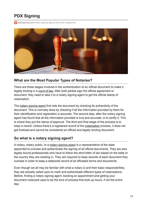 Notary signing agent and their categories by pdxsigning - Issuu