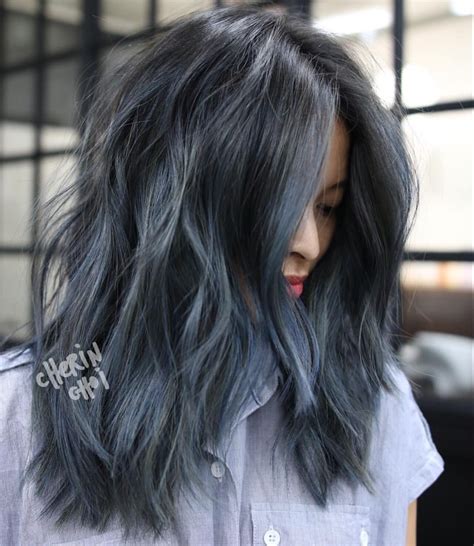 Dark Grey Blue Hair