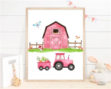 Girl Farm Wall Art, Farm Nursery Prints set of 3 - Farm Sweet Farm ...