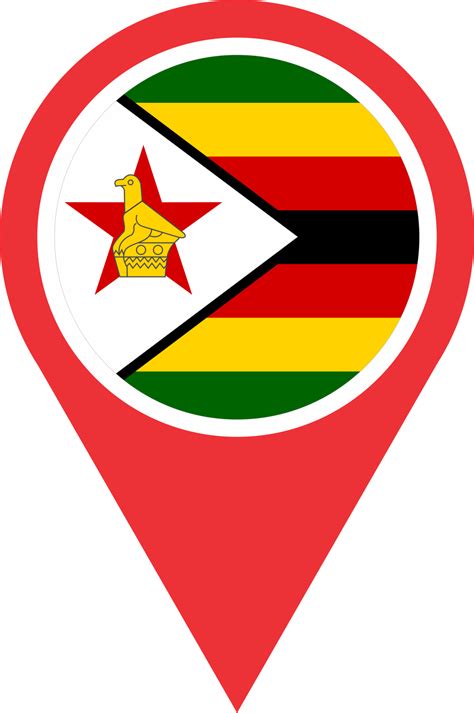 Zimbabwe flag pin map location PNG 22120657 PNG