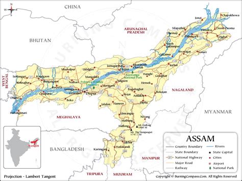 Assam Map, Assam State Map, Bhu Naksha Assam, Assam ka Map