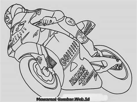 Mewarnai Gambar Motor - Mewarnai Gambar