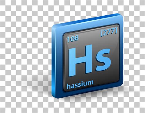 Hassium chemical element. Chemical symbol with atomic number and atomic ...