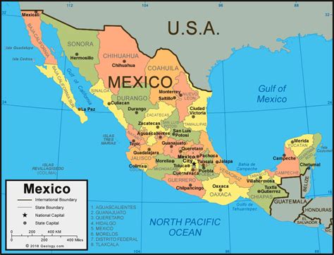 Mexico Map and Satellite Image