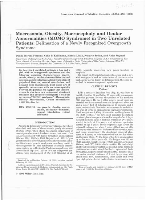 (PDF) MOMO syndrome associated with autism: A case report