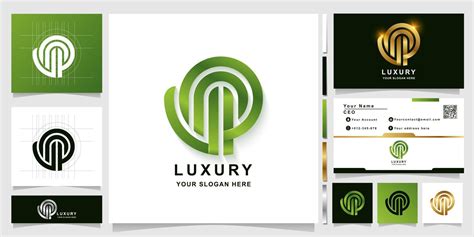 Letter UNP or UPP monogram logo template with business card design ...