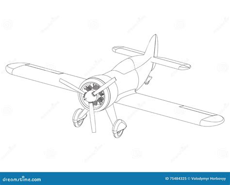 Vector Isolated Propeller Plane Drawing Stock Vector - Illustration of ...