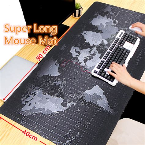 900x400x2mm Large Size World Map Mouse Pad For Laptop Computer ...