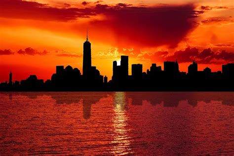 Free new york city sunset skyline river - Image