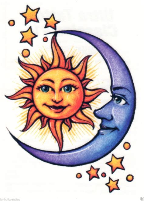 Sun Moon Stars Astrological Ultra Classic Temporary Tattoo Made in USA ...