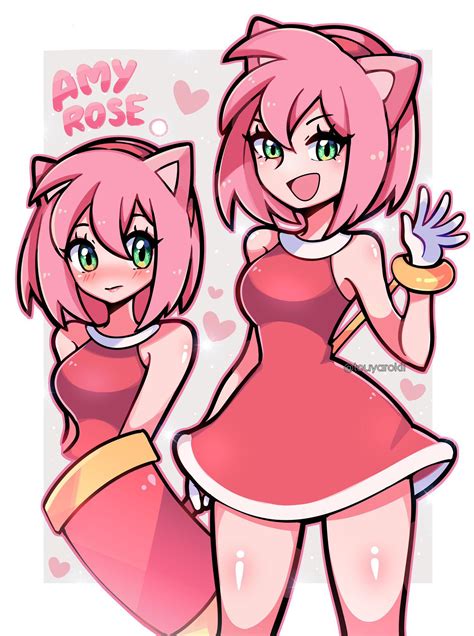 Amy Rose as a human. (By @Touyarokii) : SonicTheHedgehog