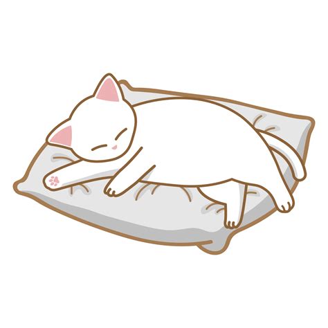 Cartoon cat sleeping on mattress 26911286 PNG