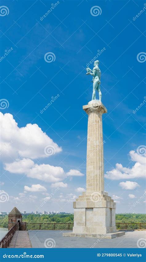 Pobednik Monument (1927) in the Belgrade Fortress Stock Image - Image ...