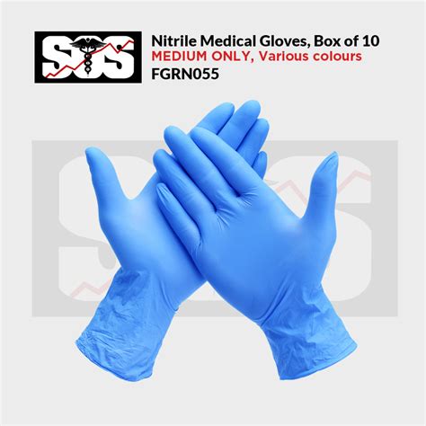 Gloves - Nitrile Medical, Medium, box/100 FGRN055 - SOS Emergency ...