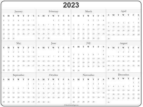 2023 calendar templates and images - 2023 calendar blank printable ...