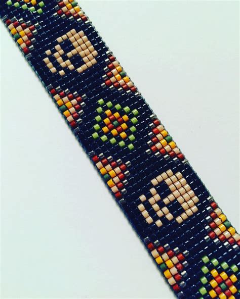 Skull Native American Inspired Beaded Bracelet | Seed bead bracelet ...