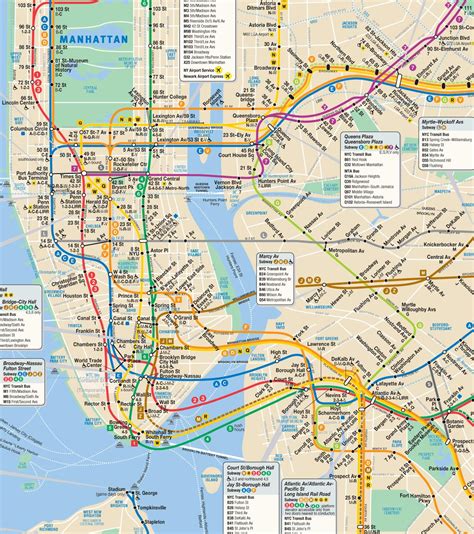 NYC bus and subway maps - MTA subway bus map (New York - USA)